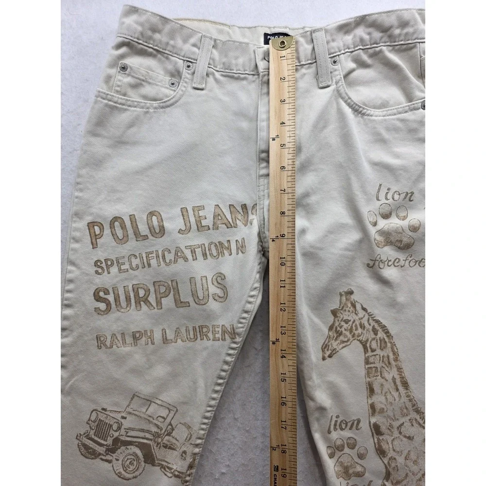 Polo Jeans Co Ralph Lauren 4434WAI2784 Vintage Women's Safari Print Jeans. Sz 8 - Picture 5 of 10